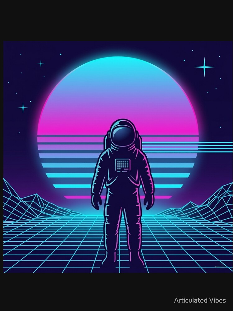 Retro Synthwave Astronaut in Outer Space by Articulated Vibes