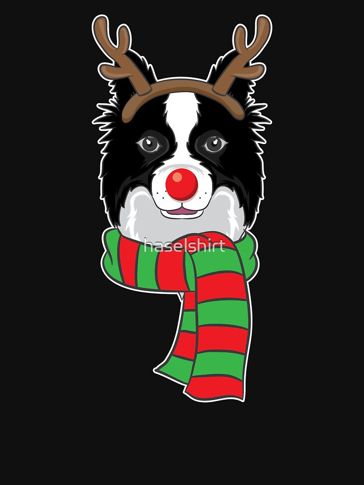 Funny Christmas Dog Xmas Reindeer Border Collie Holiday Gift by haselshirt