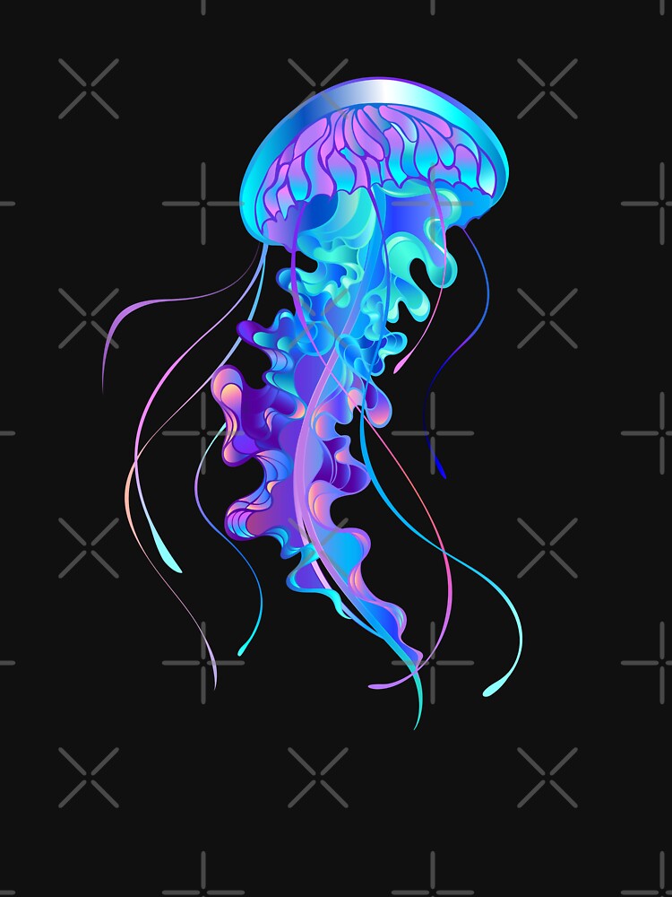 Blue Jellyfish Watercolor by The Love Quill
