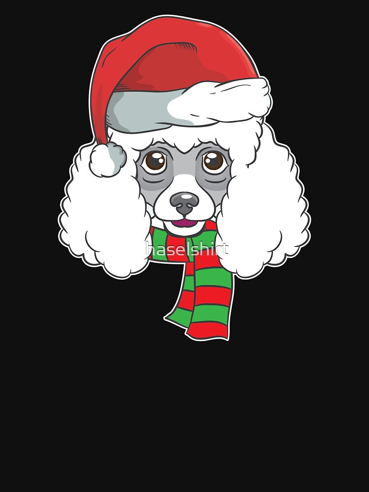 Funny Christmas Dog Xmas Santa  Poodle Holiday Gift by haselshirt
