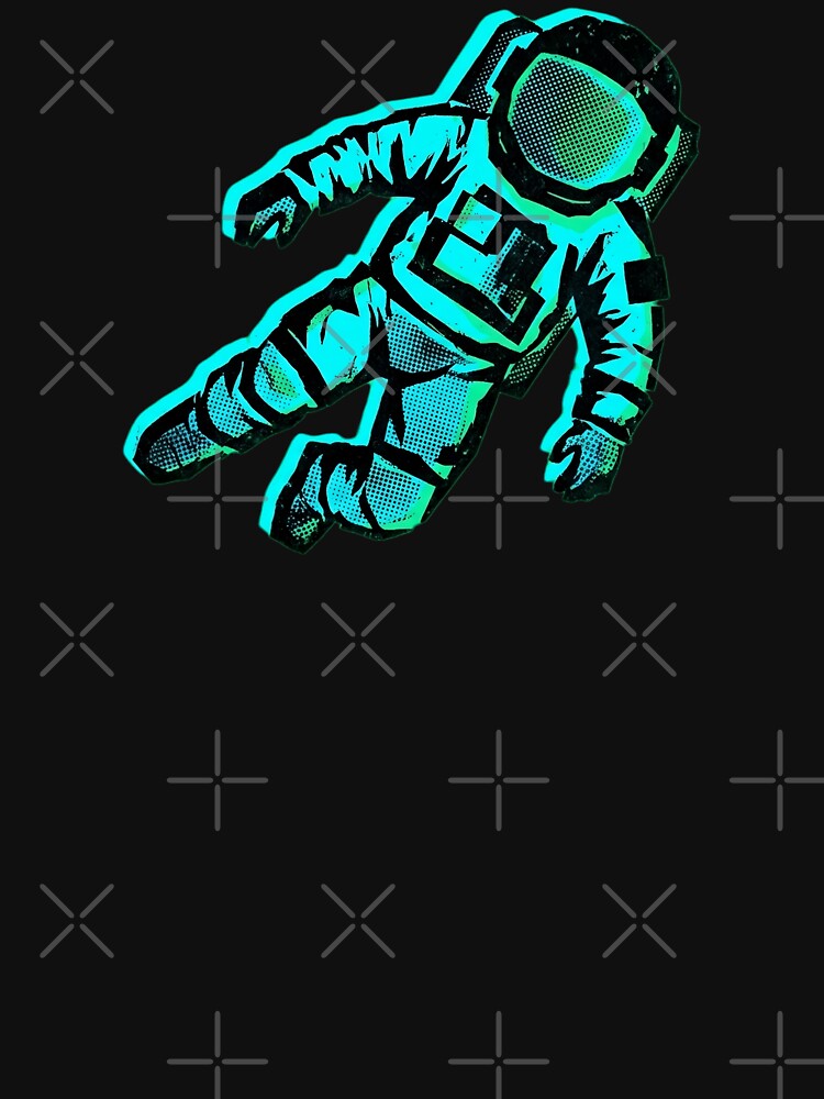Floating Astronaut - Neon Risograph Space Print by FoxLab Studio