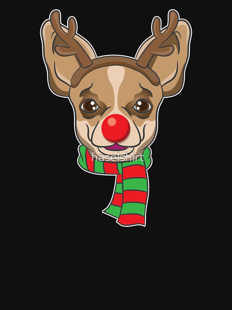 Funny Christmas Dog Xmas Reindeer Chihuahua Holiday Gift by haselshirt
