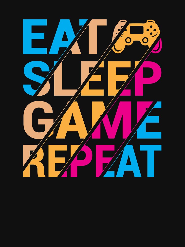 Eat Sleep Game Repeat Gaming T-shirt Design by MursalinDesigns