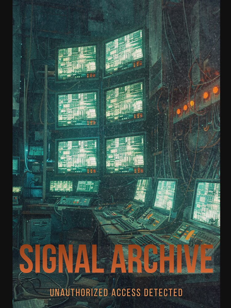 SIGNAL ARCHIVE — Unauthorized Access Detected | Retro Sci-Fi Analog Transmission Poster by THE VESSEL ARCHIVE