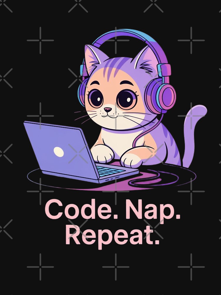 Code Nap Repeat – Funny Cat Programmer T-Shirt for Tech Lovers by grand-shop1