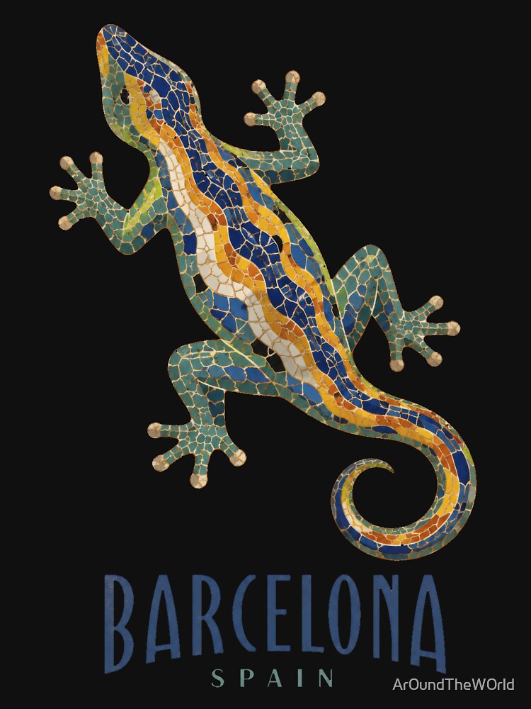 Barcelona Spain Mosaic Lizard Art by Ar0undTheW0rld