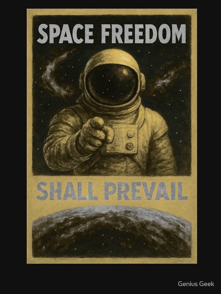Vintage Space Explorer Propaganda Style Poster by Genius Geek