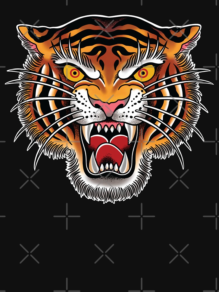Tiger Head Tattoo Design by SevenRelics
