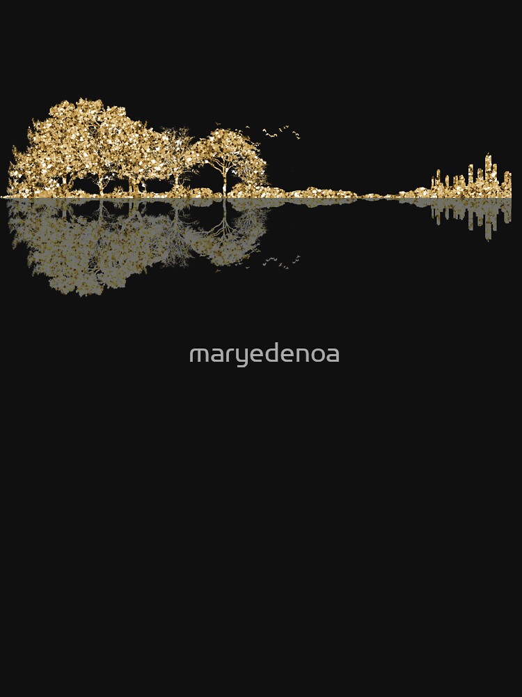 Gold Glitter Nature Guitar by maryedenoa