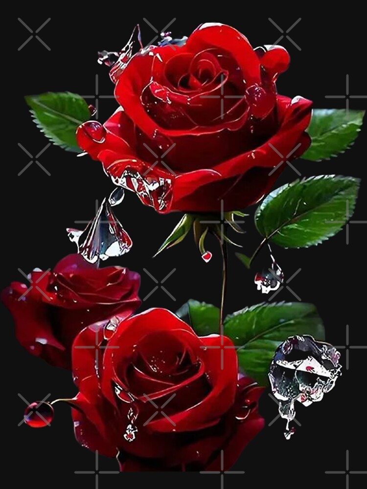 Red Roses with Water Drops: Elegance and Beauty by TroviTutto