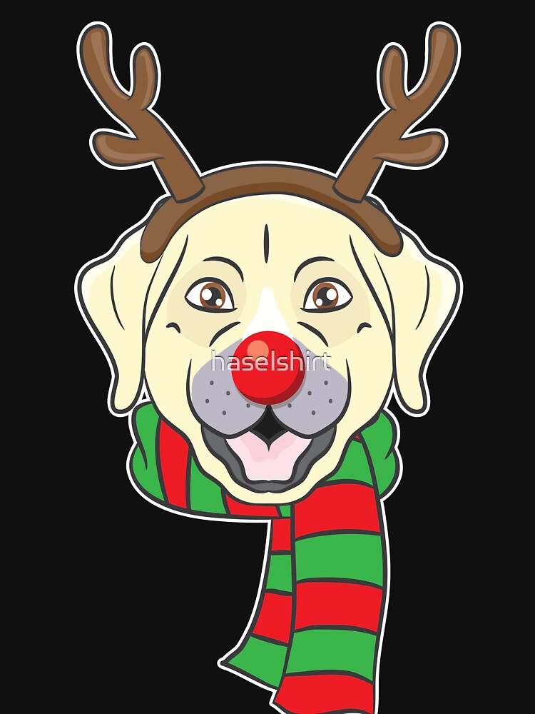 Funny Christmas Dog Xmas Reindeer Labrador Holiday Gift by haselshirt