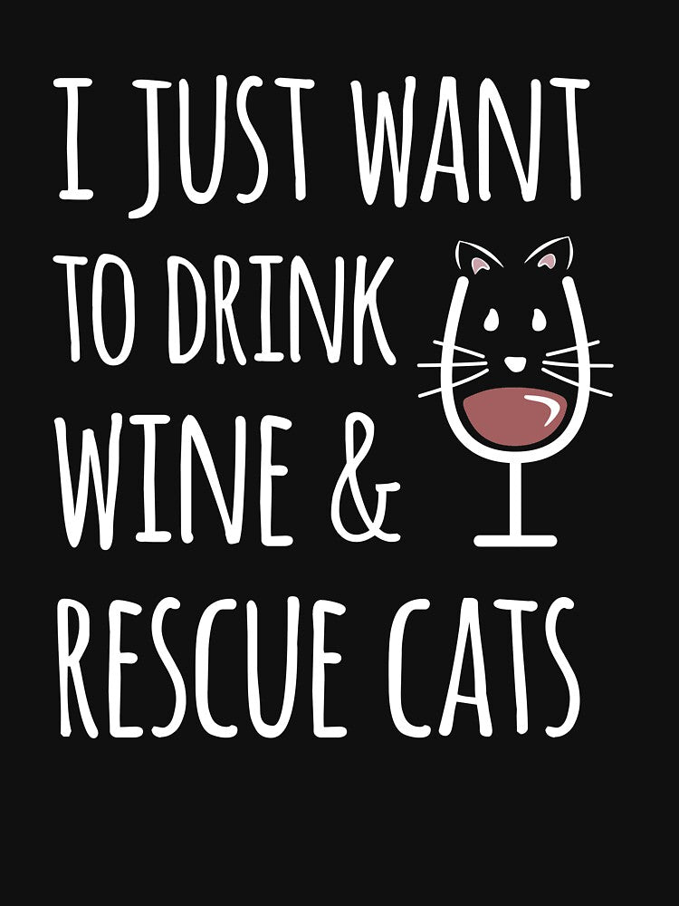 Cat Wine Lover Adopt Rescue Cats Gift for Crazy Cat Lady by djpraxis
