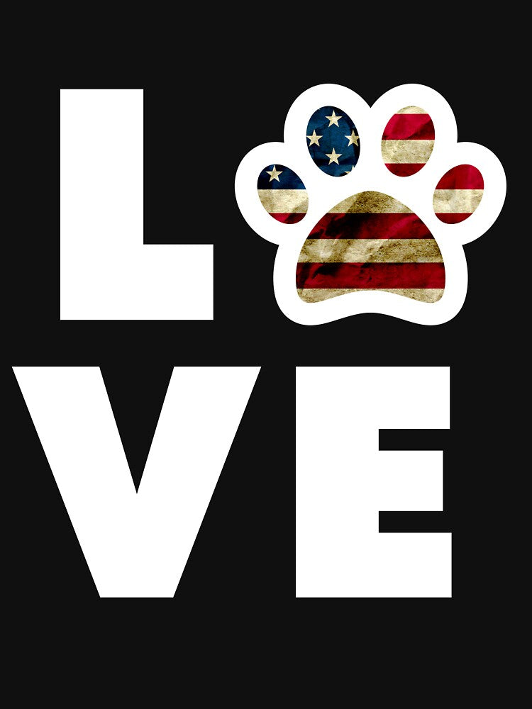 Cat Lover gift USA Paw Flag CAT is LOVE I Love My Cat Fun Design by djpraxis