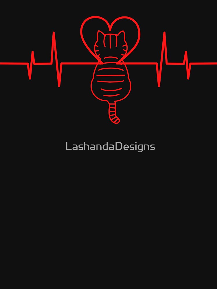 Cat Heartbeat Lover by LashandaDesigns