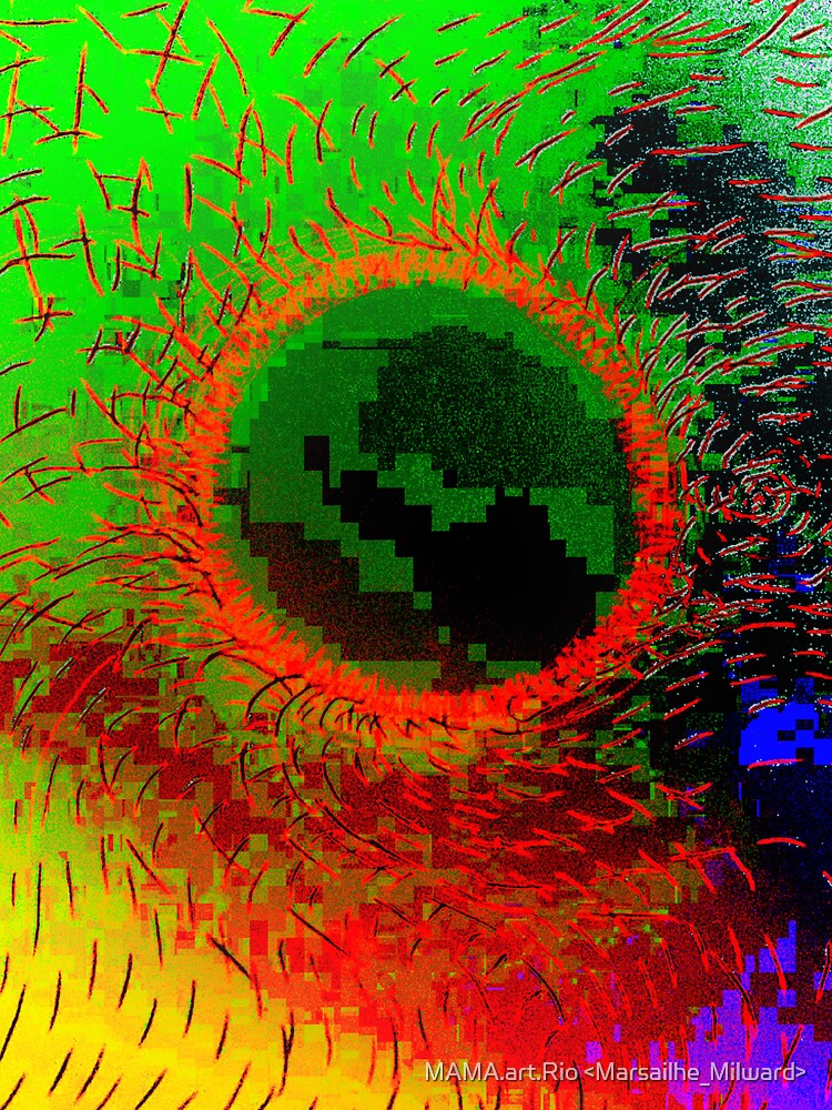 Green Reflection – Acid Glitch Cyber Eye Art by MAMA.art.Rio <Marsailhe_Milward>