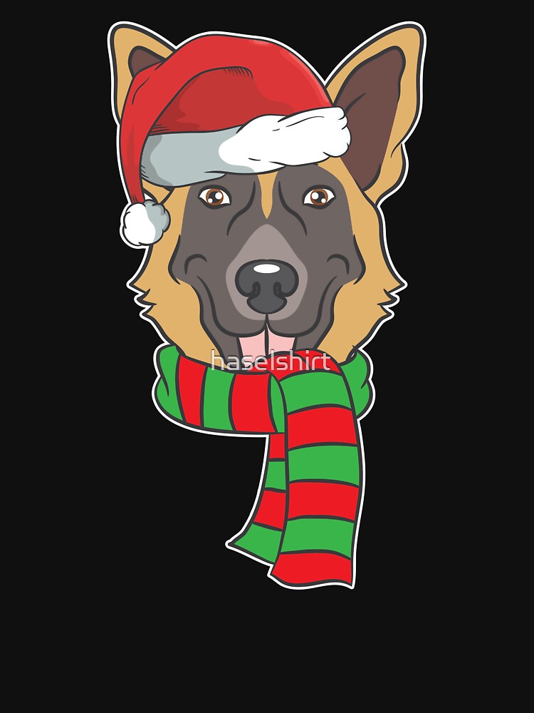 Funny Christmas Dog Xmas Santa German Shepherd Holiday Gift by haselshirt