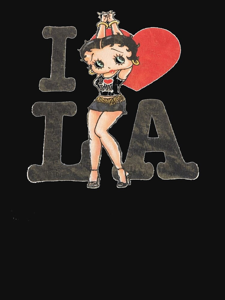 Betty Boop I Love IA Vintage Retro Cartoon Valentine Style Graphic by Turtlazcyx