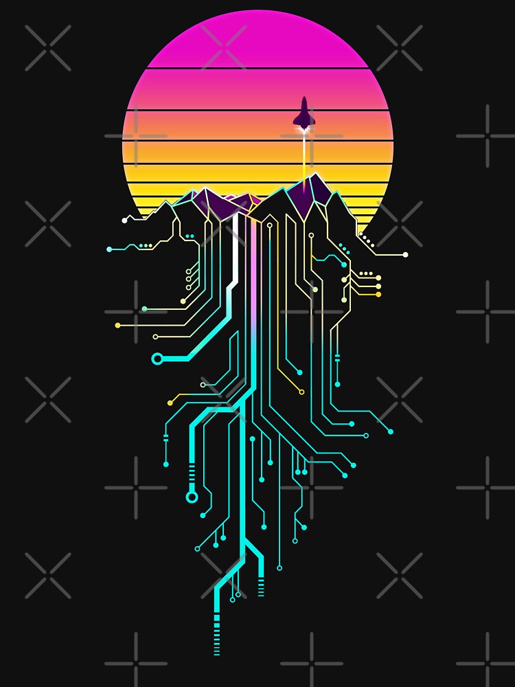 Synth Mountain Sunrise by forge22