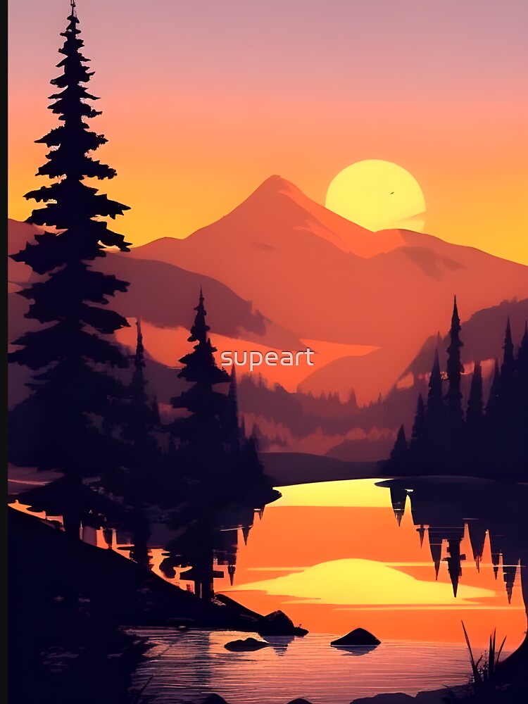 Find the Perfect Minimalist Landscape Sunrise Water View Print for Your Personal Style and Taste by supeart