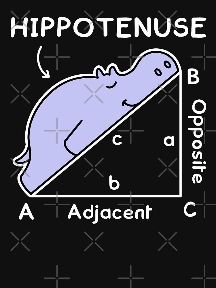 Hypotenuse Math Pun, Hippotenuse by TashaVector