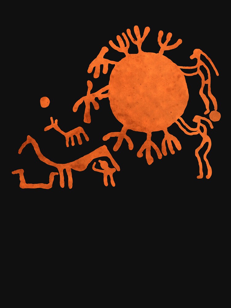 Bohuslän Sun Circle Petroglyph T-Shirt by SilentRocks