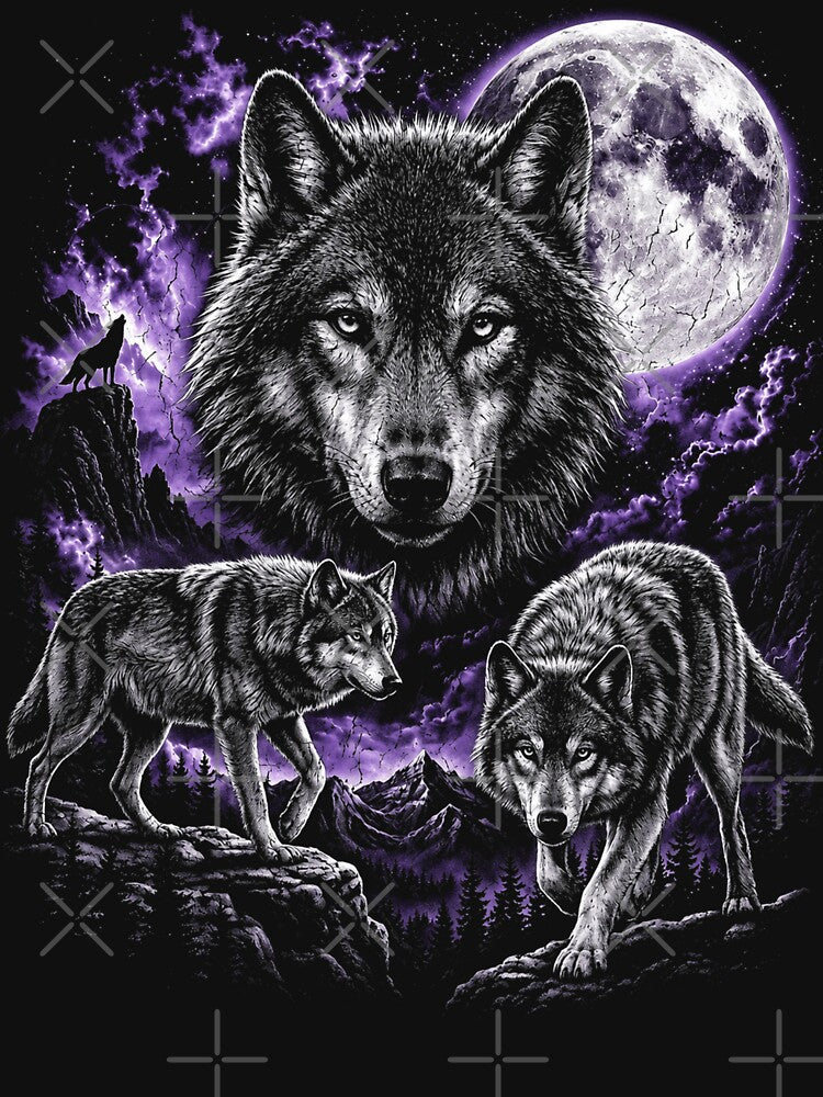 Wolf Pack Moon Vintage by OceanBandwear
