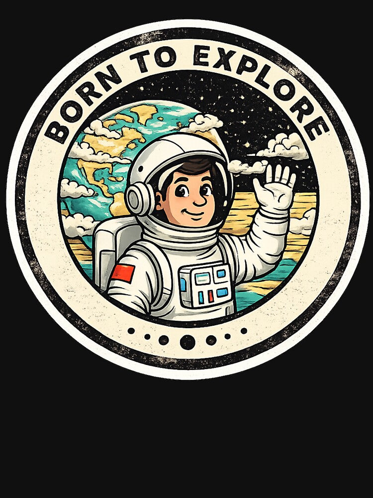 Born to Explore – Vintage Astronaut Space Design | Retro Galaxy Adventure Badge by Altair_