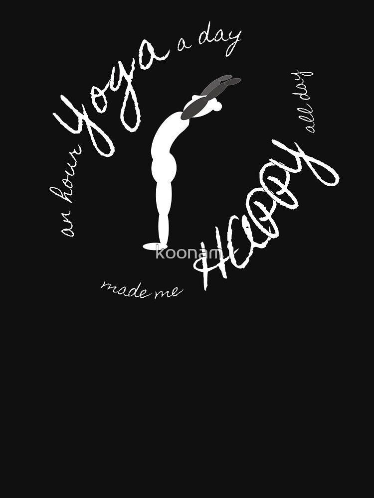 an hour yoga a day make me happy  all day by koonam
