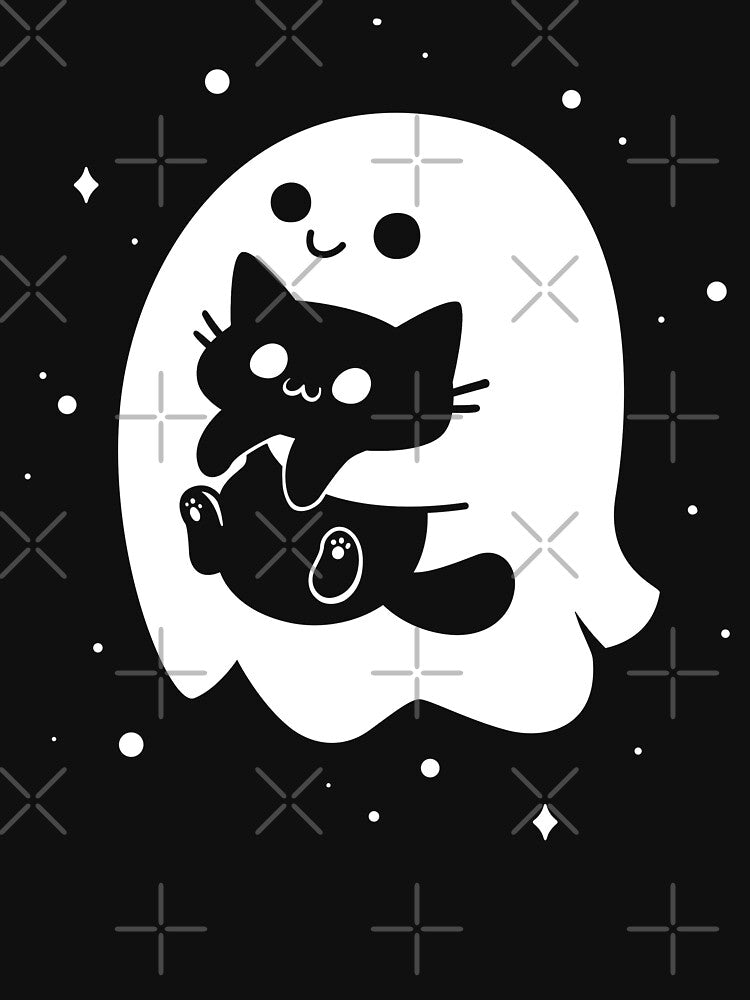 Spooky Cat Snatcher - Ghost Holding Black Cat by Snouleaf
