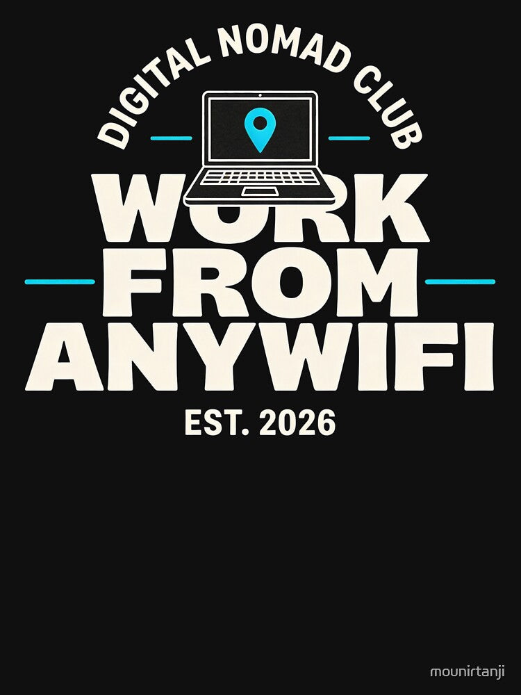 WORK FROM ANYWIFI – Digital Nomad Club Retro Remote Work Tee by Dazai_shop⭐⭐⭐⭐⭐
