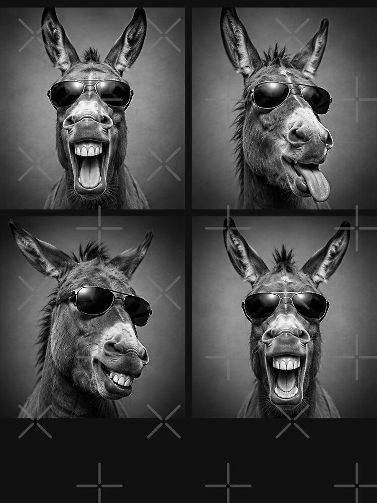 Cool Donkey Sunglasses PhotoBooth Funny Farm Animal Stallion by will freed18
