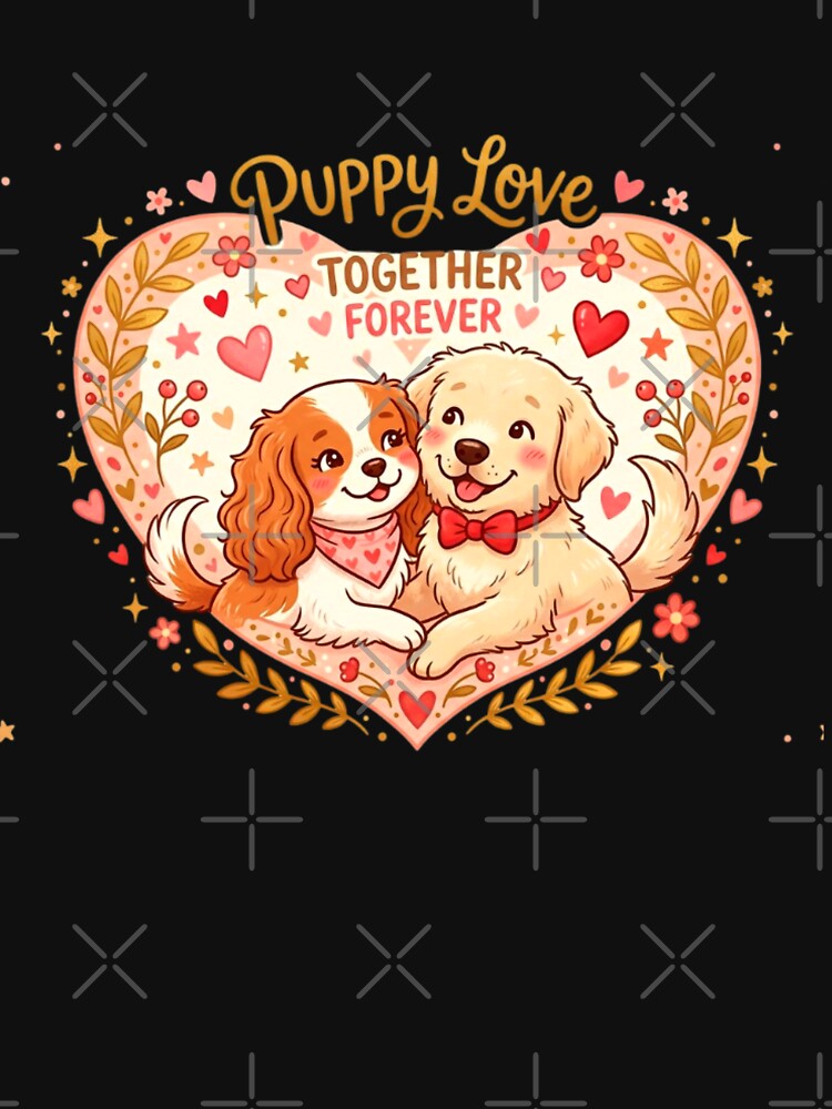 Puppy Love Together Forever - Cute Romantic Puppies by ExploreAura Studio