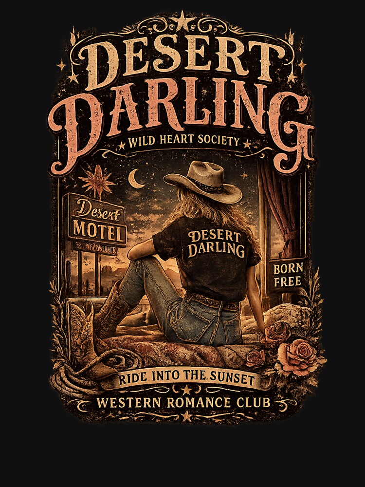 Vintage Cowgirl Western Graphic | Desert Motel Americana Style by Anyshca