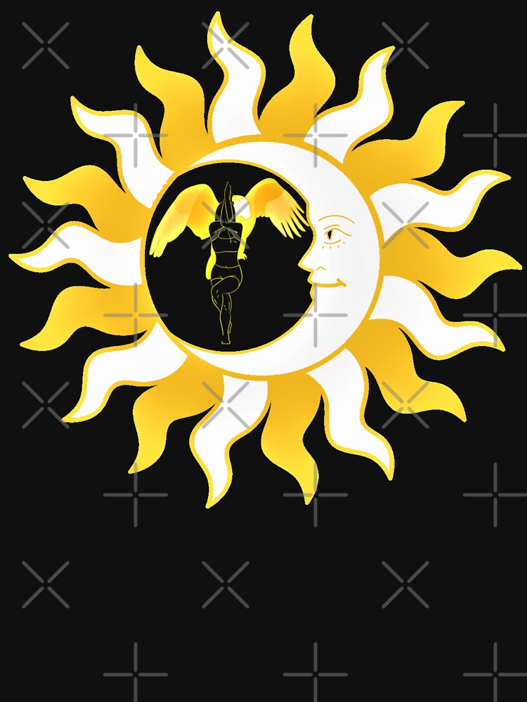 Yoga Eagle Pose With Sun And Moon by TeesFashion