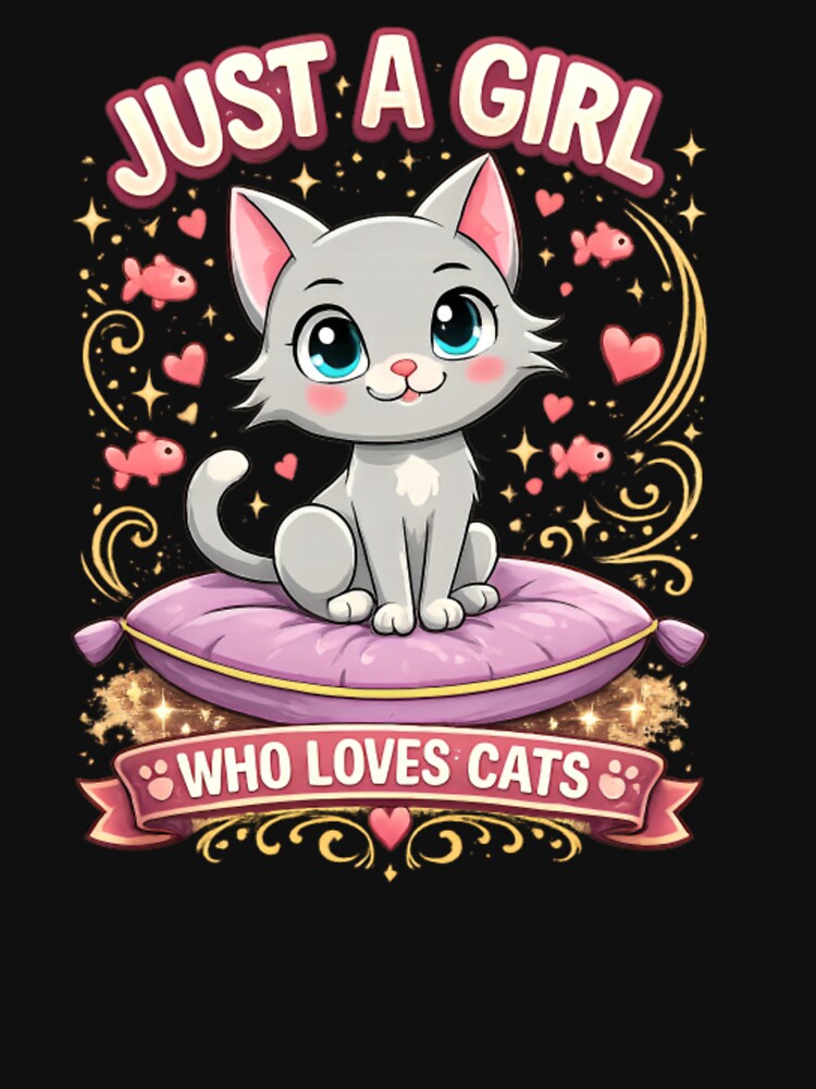 Just A Girl Who Loves Cats – Cute Kawaii Cat Lover Gift Design by CatLovers Studio