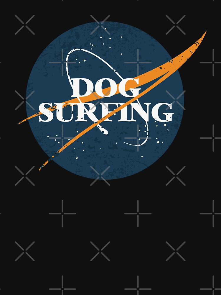 Dog Surfing Space Vintage by orlumbuspirate