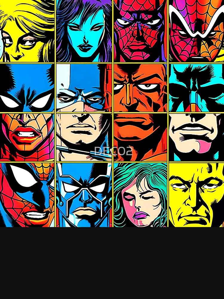 Collection Of Super Heroes Comic Book Pop Art by DEC02