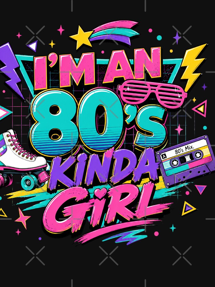 I'm An 80s Kinda Girl Retro Roller Skate Cassette Design by LunaPixelStudio