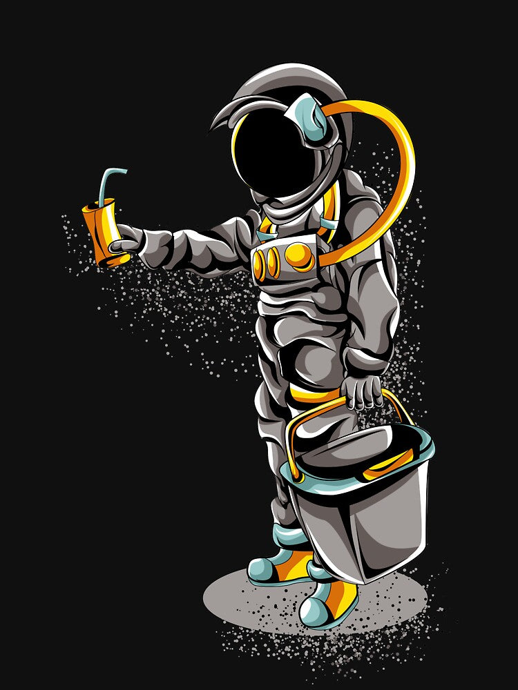 astronaut selling drinks in space by buzwin
