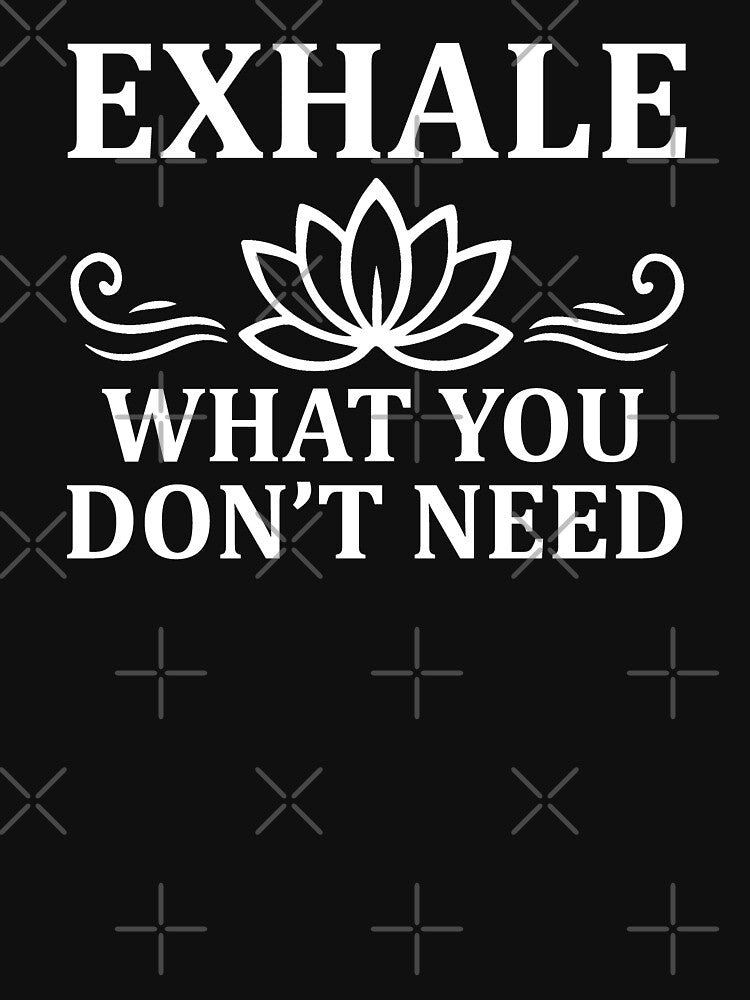 Exhale What You Don’t Need – Minimalist Lotus Quote Design by DesignHouse07