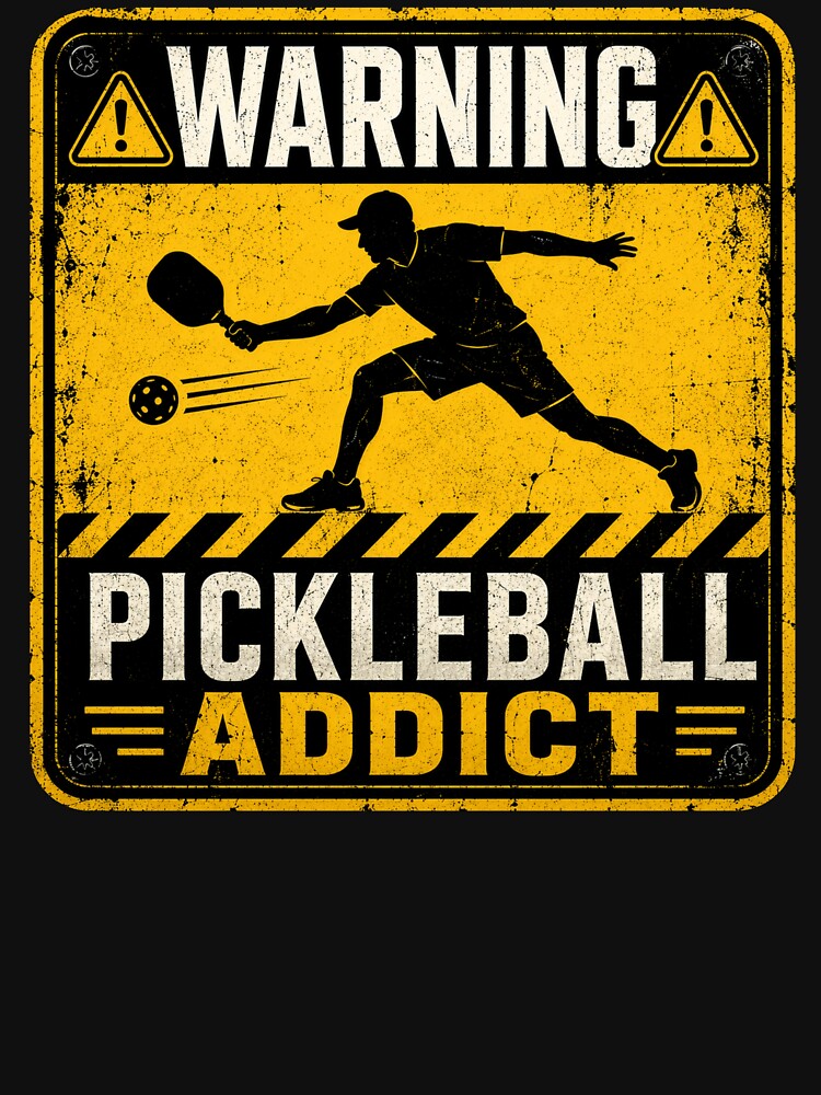 Warning Pickleball Addict Funny Vintage Sign | Pickleball Player Gift by Bisonia
