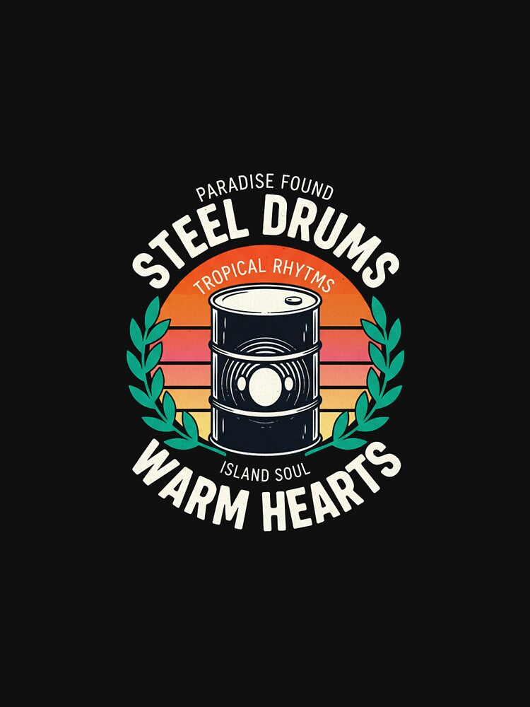 Steel Drums, Warm Hearts - Vintage Sunset Music Tee by Merchifyme2000