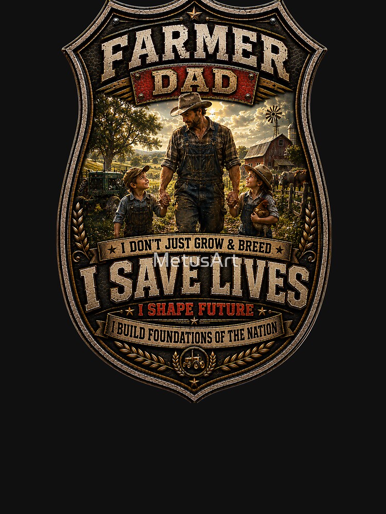 SuperDad - Farmer Dad Badge by MetusArt