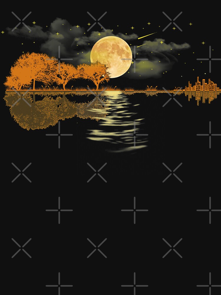Acoustic Guitar Player T Shirt, Guitar Moonlight Nature Lake Shadow Birthday, Christmas Gift by p37369377870