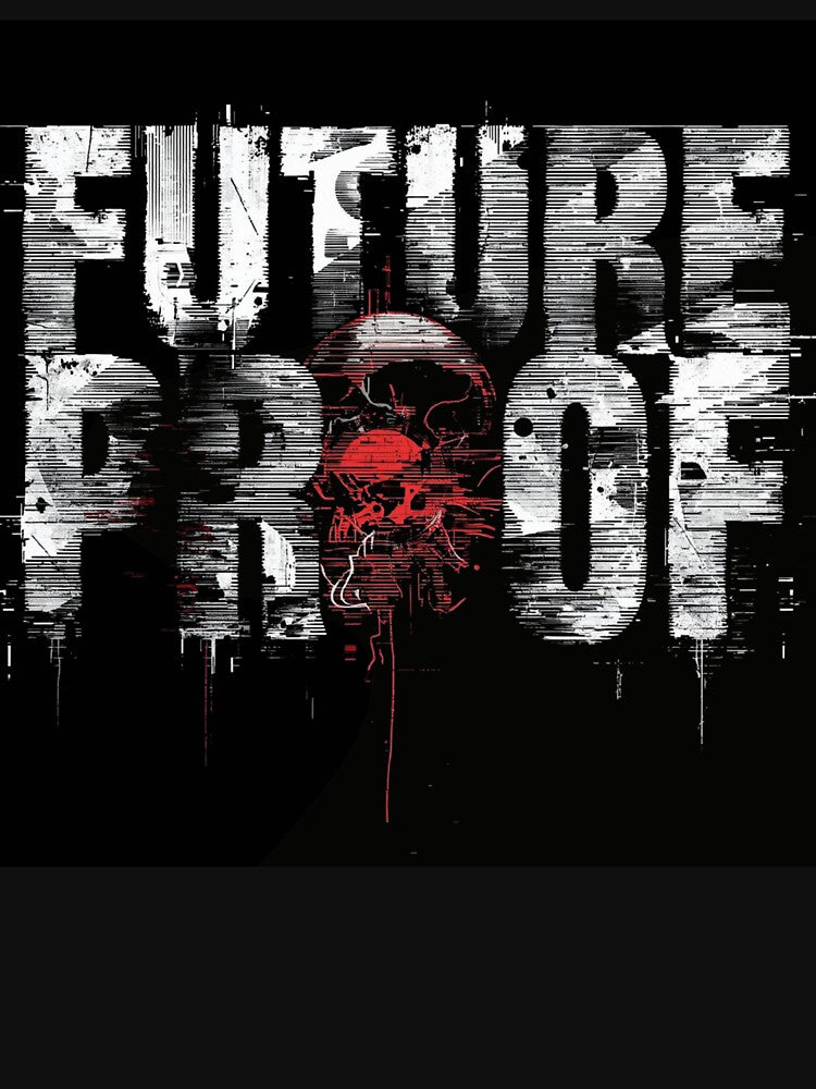 FUTURE PROOF 2026 Glitch Art T-Shirt - Oversized Distressed Typography, Cyberpunk Graphic, VHS Static Streetwear by meetart15