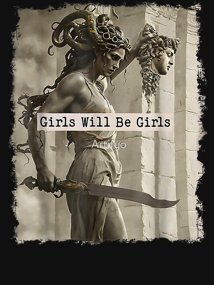 Vintage Girls Will Be Girls Medusa with the Head Feminist Feminism by Artifyo
