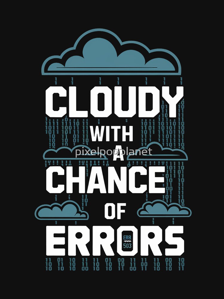 Cloudy with a Chance of Errors Design for Programmers and Tech Enthusiasts by pixelpopplanet