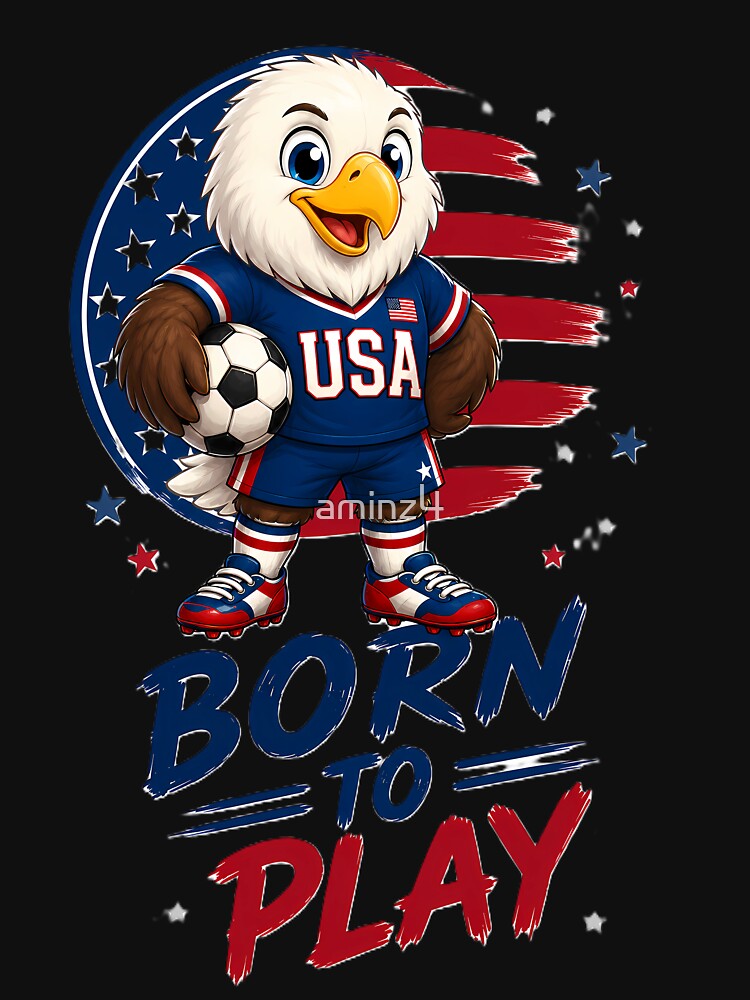 Born to Play USA Soccer Eagle . Patriotic Football Mascot by aminz4