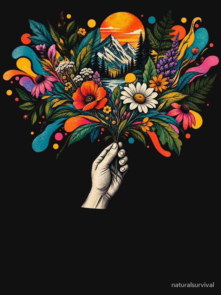 Pop Art Nature – Colorful Wildflower Mountain Art by naturalsurvival
