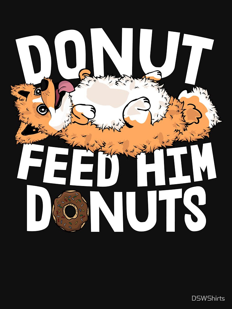 Funny Corgi Gift Men Fat Dog Donut Eater Corgi by DSWShirts